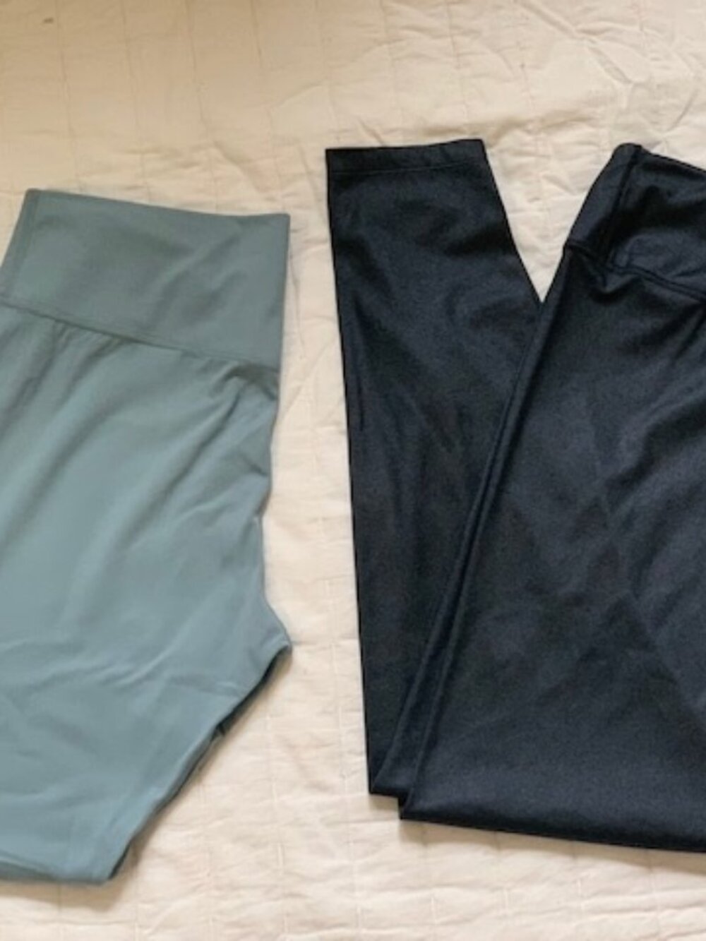 Lot 2 Nike Dri-FIT Women's Black & Blue Leggings Size XXL 2XL Pull-On Stretch
